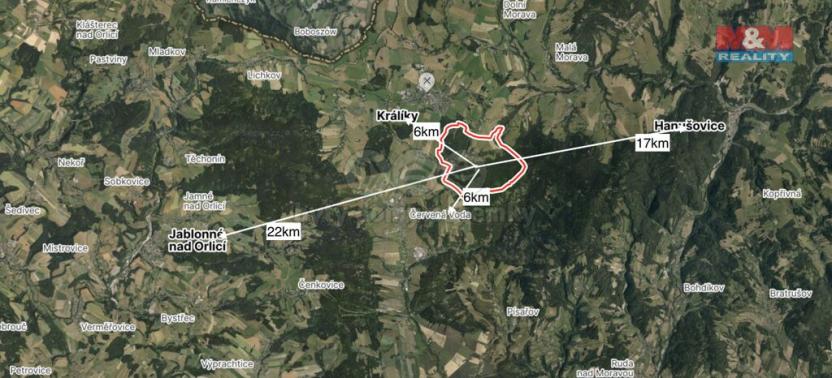 Prodej pozemku, Červená Voda - Horní Orlice, 424 m2