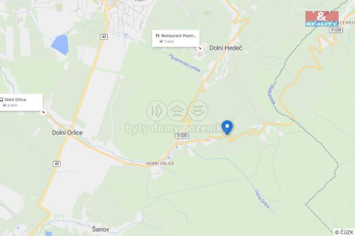 Prodej pozemku, Červená Voda - Horní Orlice, 424 m2