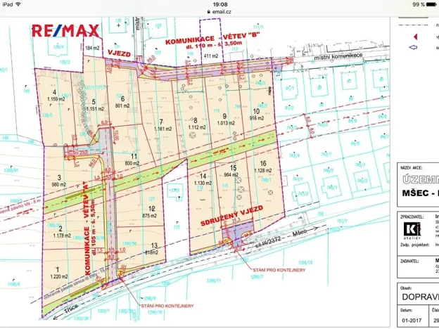 Prodej pozemku pro bydlení, Mšec, 822 m2