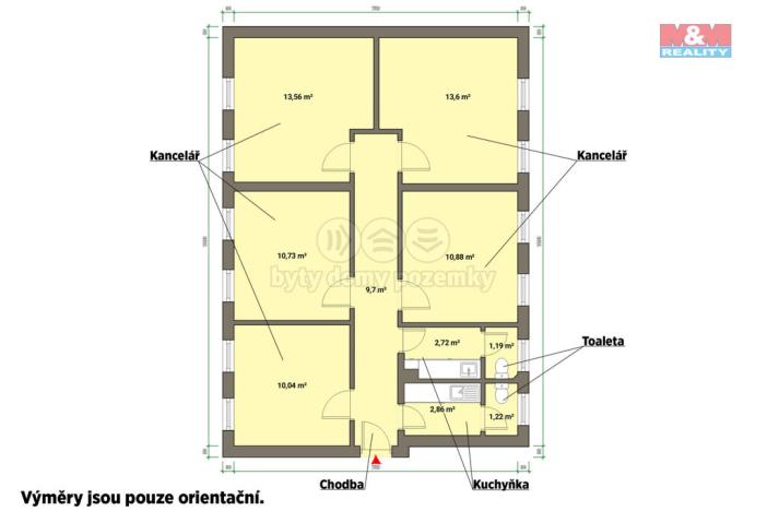 Pronájem kanceláře, Mariánské Lázně - Úšovice, U Mlékárny, 77 m2