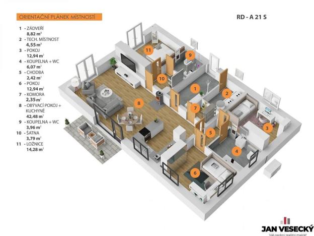 Prodej rodinného domu, Býkev, 115 m2