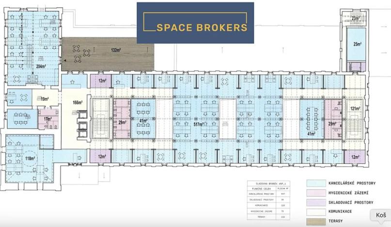 Pronájem kanceláře, Praha, Údolní, 1390 m2