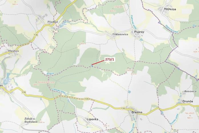 Dražba lesa, Psárov, 2941 m2