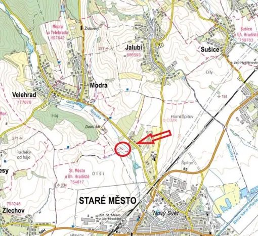 Prodej pole, Jalubí, 518 m2