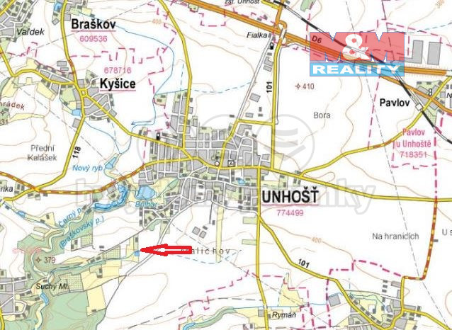 Prodej lesa, Unhošť, 3111 m2