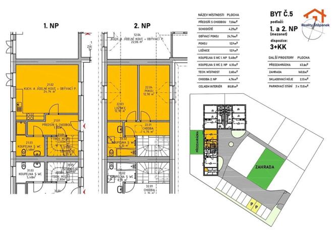 Prodej bytu 3+kk, Jílovice, 81 m2