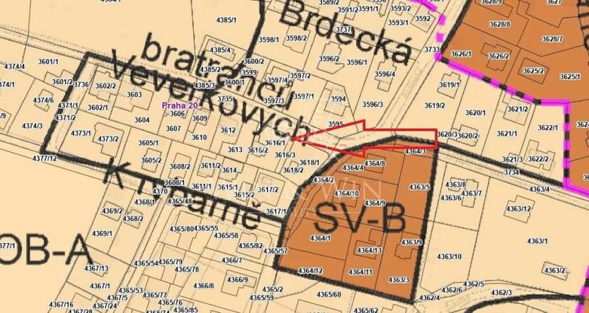 Prodej pozemku pro bydlení, Praha - Horní Počernice, bratranců Veverkových, 407 m2