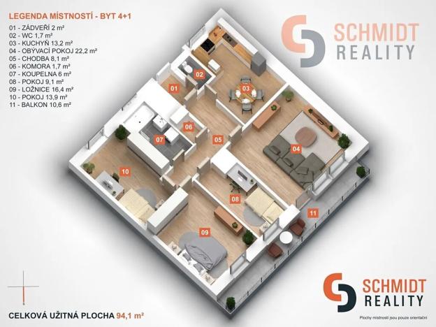 Prodej bytu 4+1, Lednice, Komenského, 105 m2