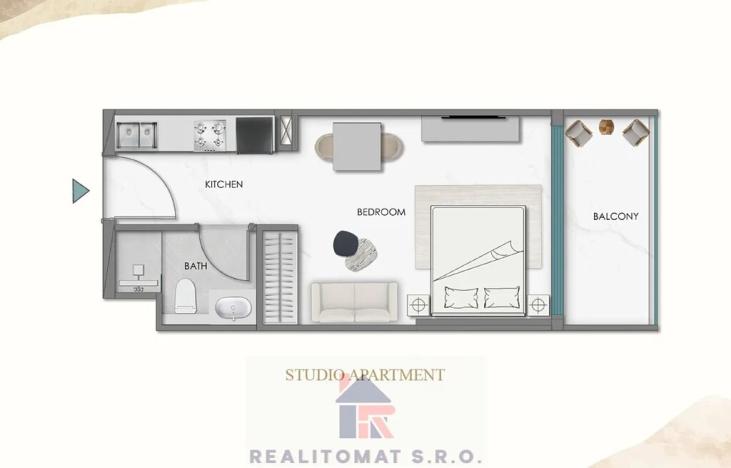 Prodej bytu 2+kk, Dubaj, Spojené arabské emiráty, 70 m2