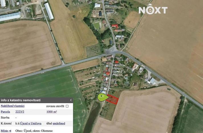 Prodej pozemku pro bydlení, Újezd, 1000 m2
