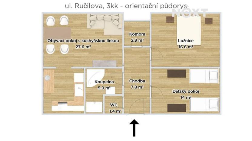 Prodej bytu 3+kk, Olomouc, Ručilova, 72 m2