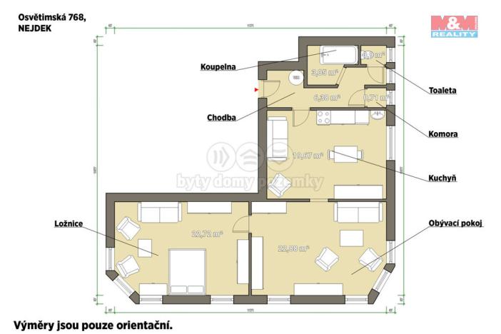 Prodej bytu 2+1, Nejdek, Osvětimská, 72 m2