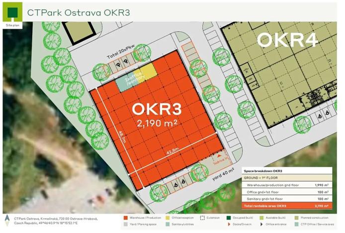 Pronájem skladu, Ostrava, Krmelínská, 350 m2