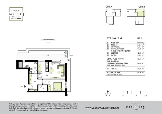 Prodej bytu 2+kk, Praha - Chodov, Dunovského, 58 m2