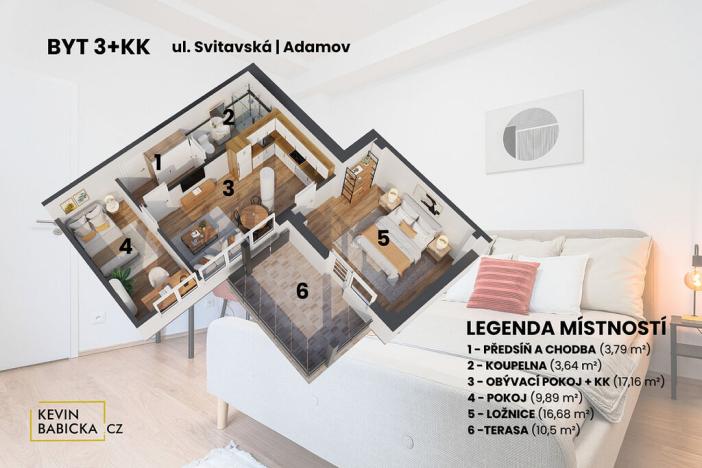 Prodej bytu 3+kk, Adamov, Svitavská, 54 m2