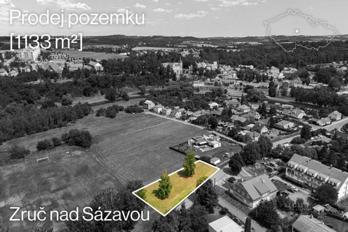 Prodej pozemku, Zruč nad Sázavou, Ke Stadionu, 1133 m2