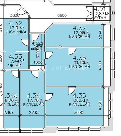 Pronájem kanceláře, Brno - Ponava, Šumavská, 146 m2