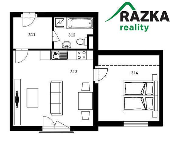 Prodej bytu 2+kk, Nýrsko, 51 m2