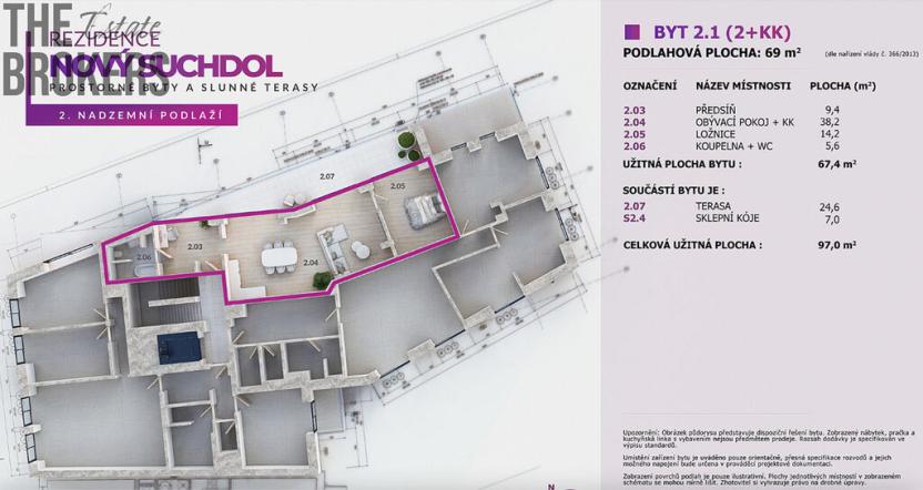 Prodej bytu 2+kk, Praha - Suchdol, U hotelu, 99 m2