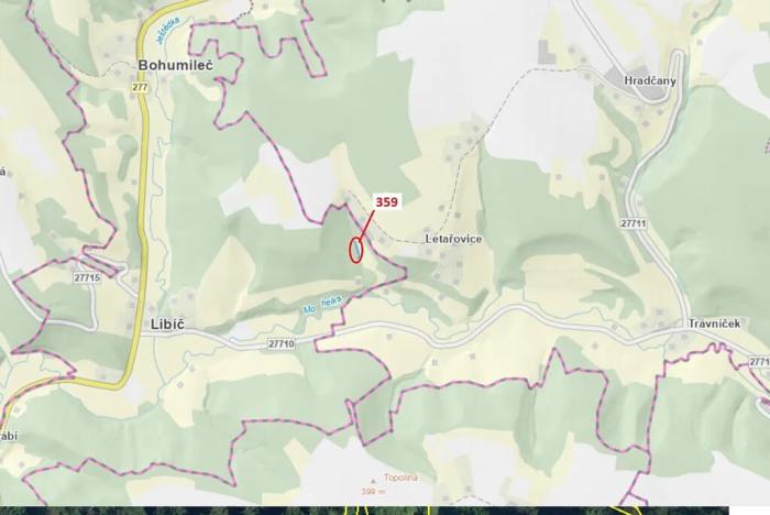 Dražba louky, Český Dub, 513 m2