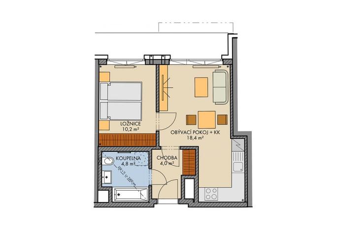 Prodej bytu 2+kk, Praha, Chilská, 39 m2