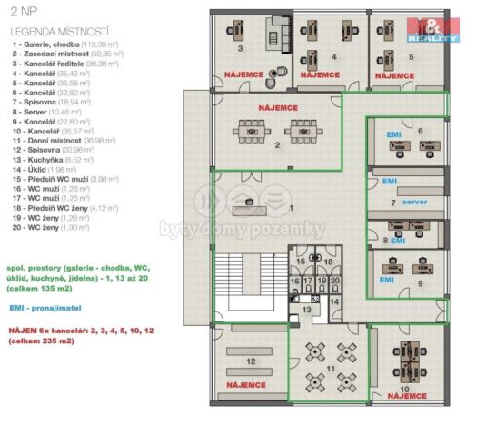 Pronájem kanceláře, Příbram - Příbram I, Dělostřelecká, 465 m2