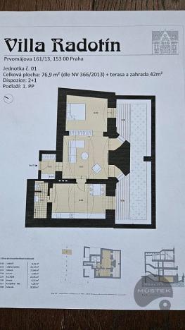 Prodej bytu 2+1, Praha - Radotín, Prvomájová, 77 m2