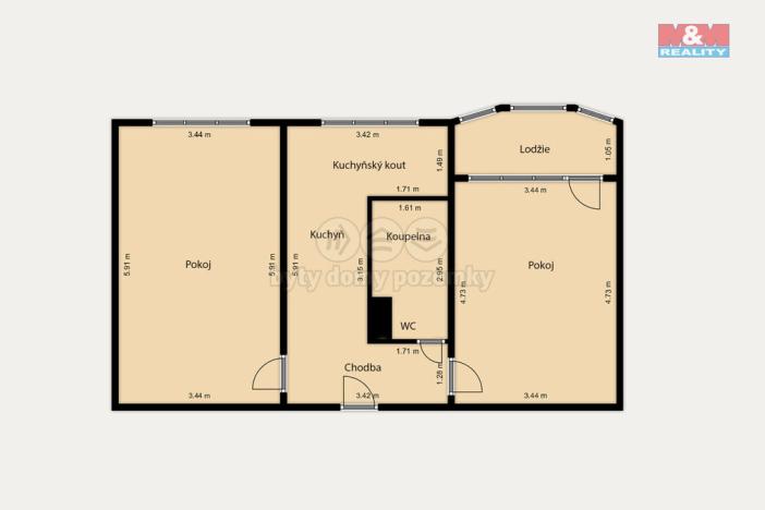 Prodej bytu 2+1, Sokolov, Závodu míru, 55 m2