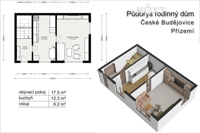 Prodej rodinného domu, České Budějovice, Macharova, 87 m2
