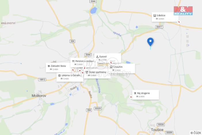 Prodej pole, Kouřim, 5354 m2