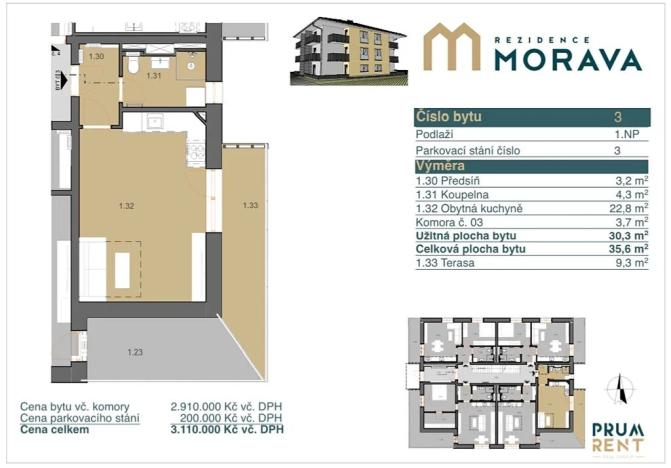 Prodej bytu 1+kk, Zábřeh, Leštinská, 30 m2