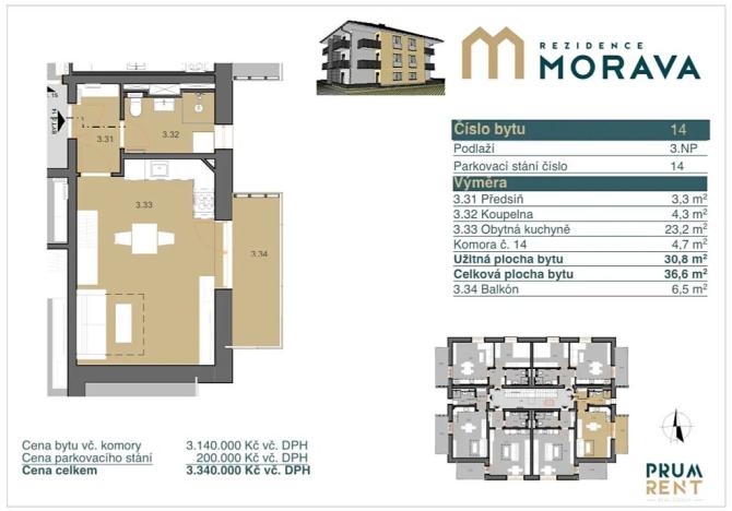 Prodej bytu 1+kk, Zábřeh, Leštinská, 31 m2