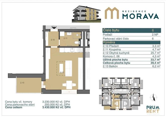 Prodej bytu 1+kk, Zábřeh, Leštinská, 34 m2