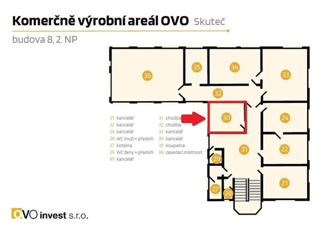 Pronájem kanceláře, Skuteč, Husova, 14 m2