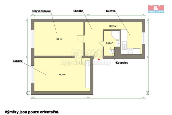 Prodej bytu 2+1, Cheb, Kosmonautů, 55 m2