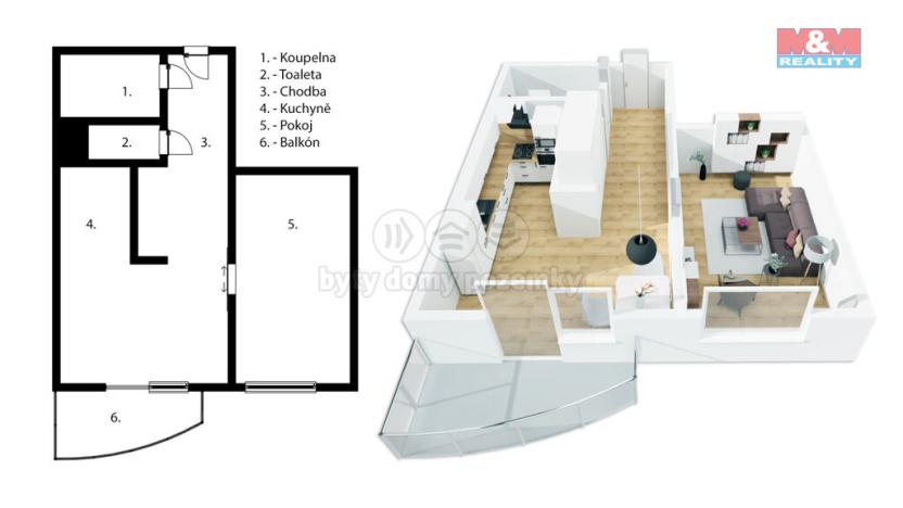 Prodej bytu 1+1, Prostějov - Krasice, Krasická, 34 m2