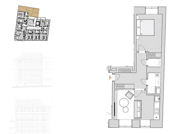 Prodej bytu 2+kk, Praha - Nové Město, Školská, 51 m2