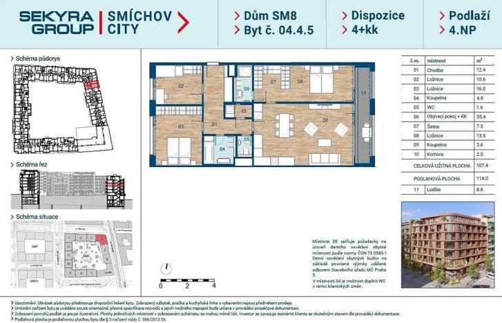 Prodej bytu 4+kk, Praha, Šiklové, 107 m2