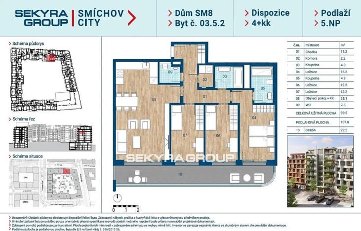 Prodej bytu 4+kk, Praha, Šiklové, 99 m2