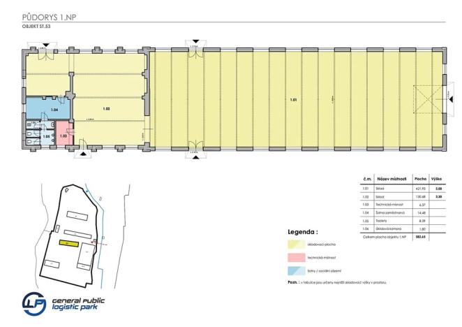 Pronájem skladu, Ostrov, 584 m2