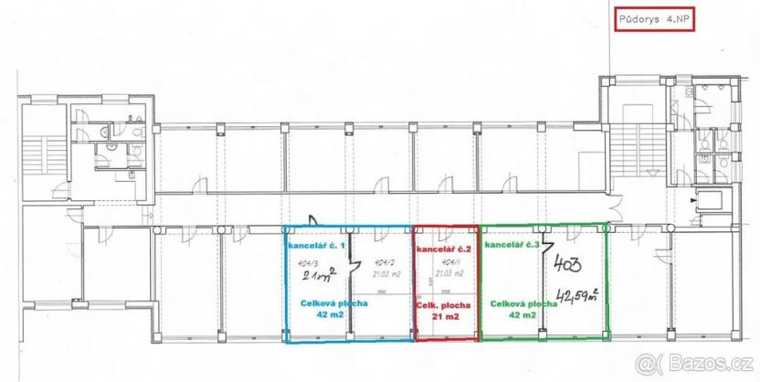 Pronájem kanceláře, Šumperk, Dr. E. Beneše, 130 m2