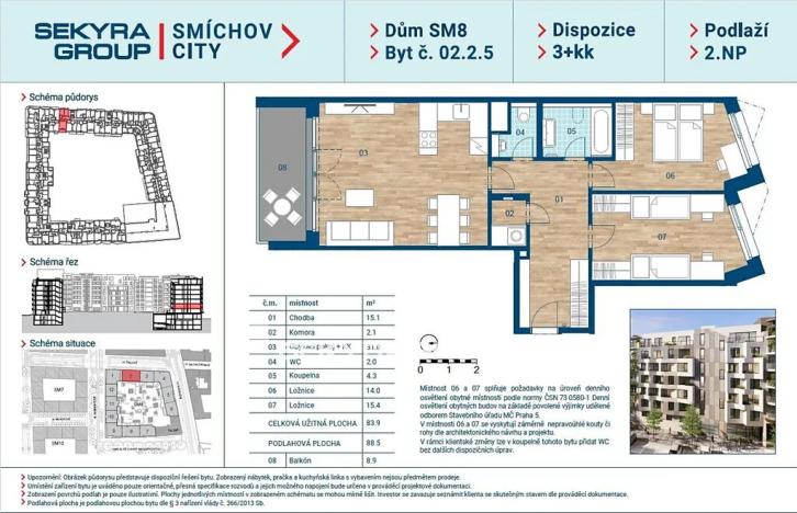 Prodej bytu 3+kk, Praha, Šiklové, 84 m2