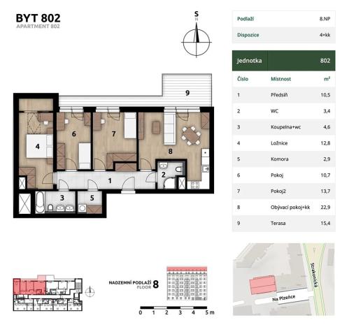 Prodej bytu 4+kk, Praha - Smíchov, Na Plzeňce, 89 m2