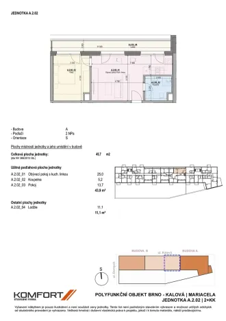 Prodej bytu 2+kk, Brno, Kalová, 46 m2