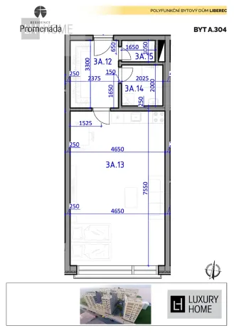 Prodej bytu 1+kk, Liberec, 52 m2