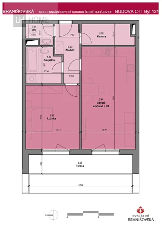 Prodej bytu 2+kk, České Budějovice, Branišovská, 67 m2