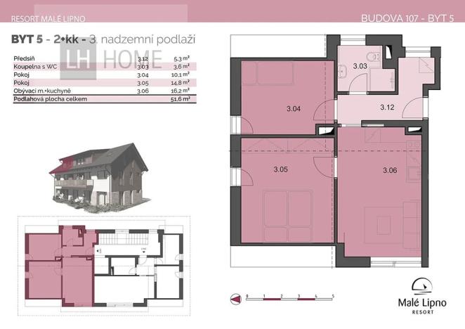 Prodej bytu 3+kk, Černá v Pošumaví, 51 m2