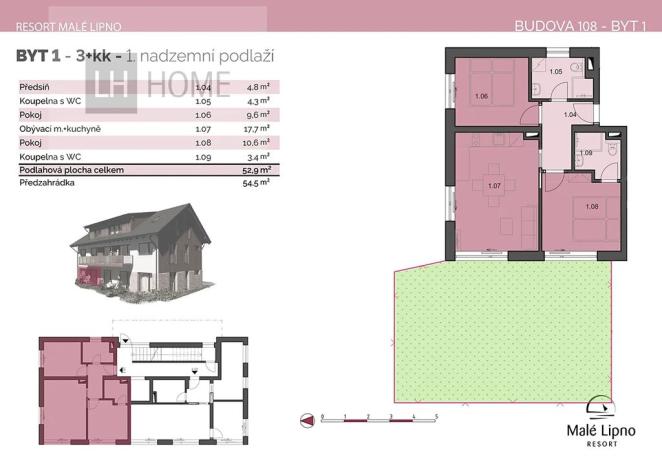 Prodej bytu 3+kk, Černá v Pošumaví, 52 m2