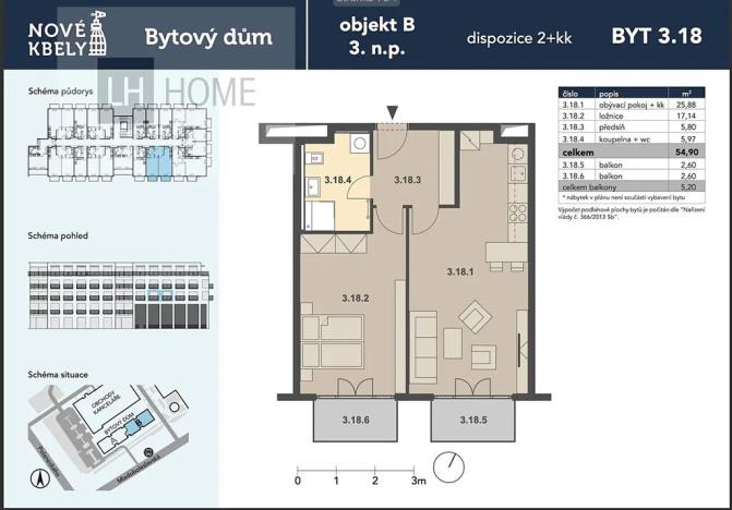 Prodej bytu 2+kk, Praha, 54 m2
