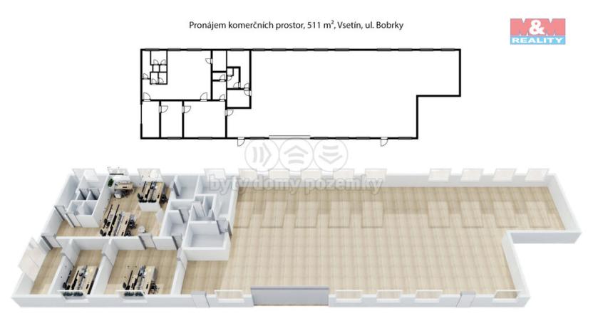 Pronájem obchodního prostoru, Vsetín, Bobrky, 511 m2